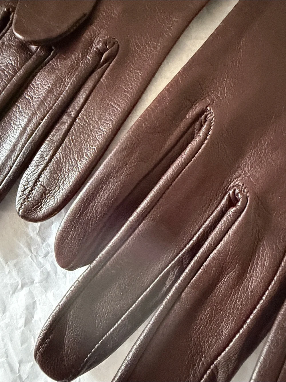 VTG Bonwit Teller - Dark Brown Leather Gloves Women’s Hand Size 7 NWT